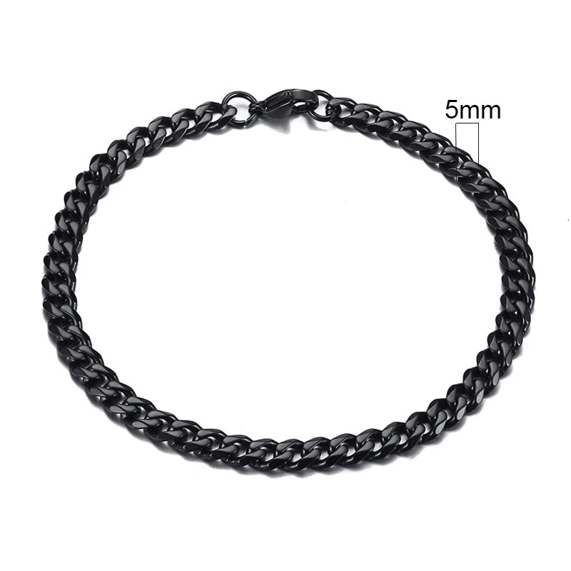 Vnox 3-11mm Chunky Miami Curb Chain Bracelet for Men, Stainless Steel Cuban Link Chain Wristband Classic Punk Heavy Male Jewelry