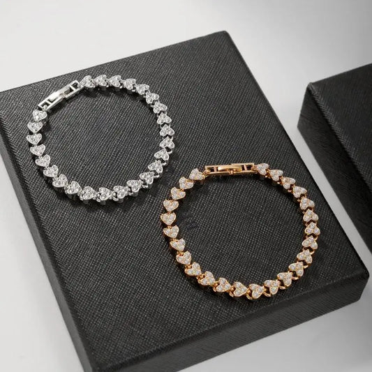 Bracelets de chaîne géométrique en cristal romain de luxe pour femmes