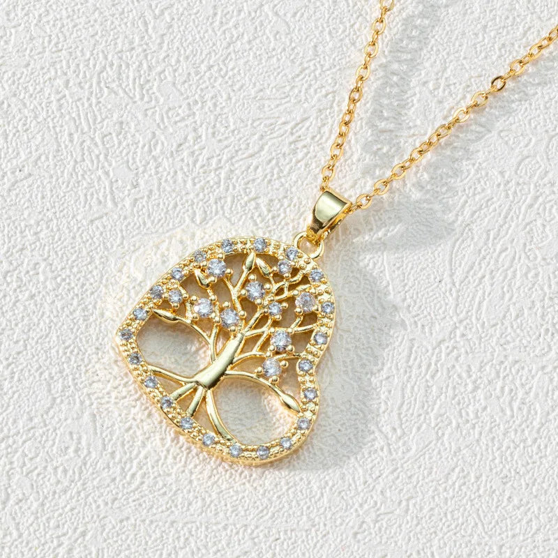 Collier familial arbre de vie personnalisé en acier inoxydable pendentif arbre de vie en cristal multicolore d'été pour femme cadeau de Noël